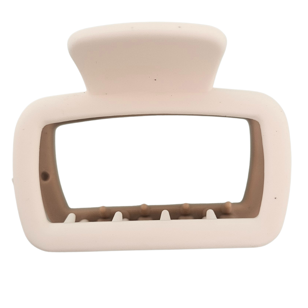 Two-Tone Rectangle Hair Claw Clips | Dual-Color Mini Jaw Clutcher