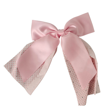 Lahniyo Elegant Satin Ribbon Bow Hair Clip | Sparkling Rhinestone Hair Accessory