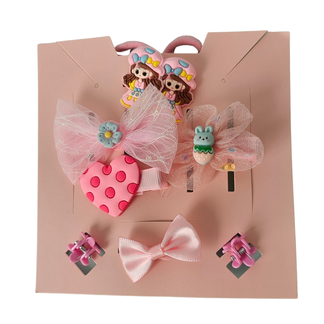 Girls Hair Clips & Hair Ties Gift Set | Cute Cartoon Hair Accessories for Kids