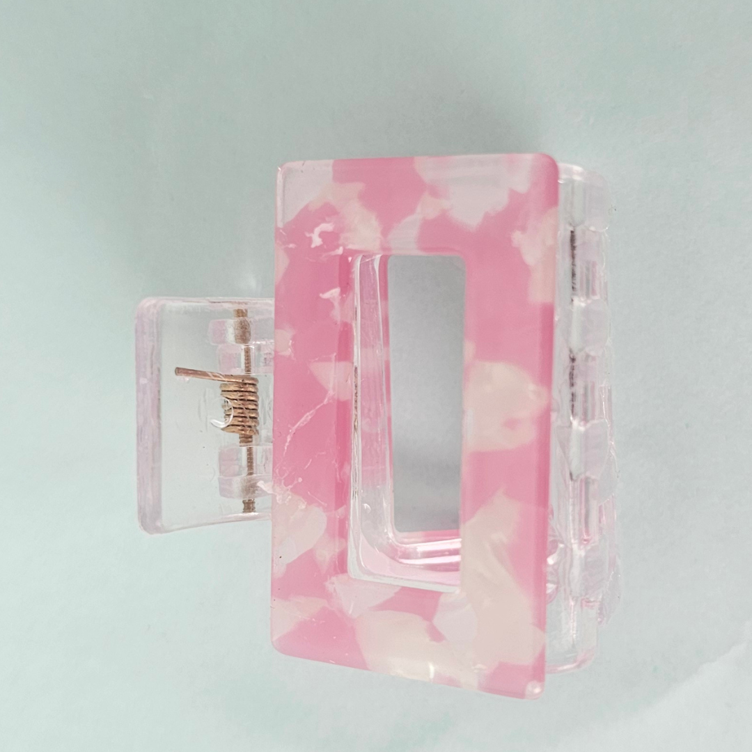 Trendy Acrylic Mini Hair Clips | Solid and Marbled Hair Clutches