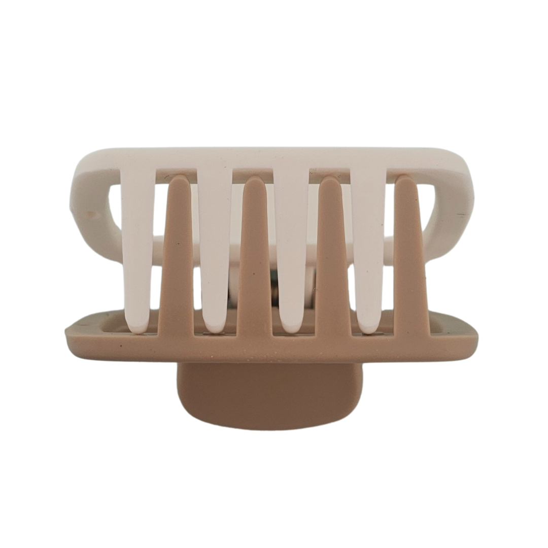 Two-Tone Rectangle Hair Claw Clips | Dual-Color Mini Jaw Clutcher