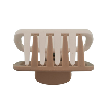 Two-Tone Rectangle Hair Claw Clips | Dual-Color Mini Jaw Clutcher