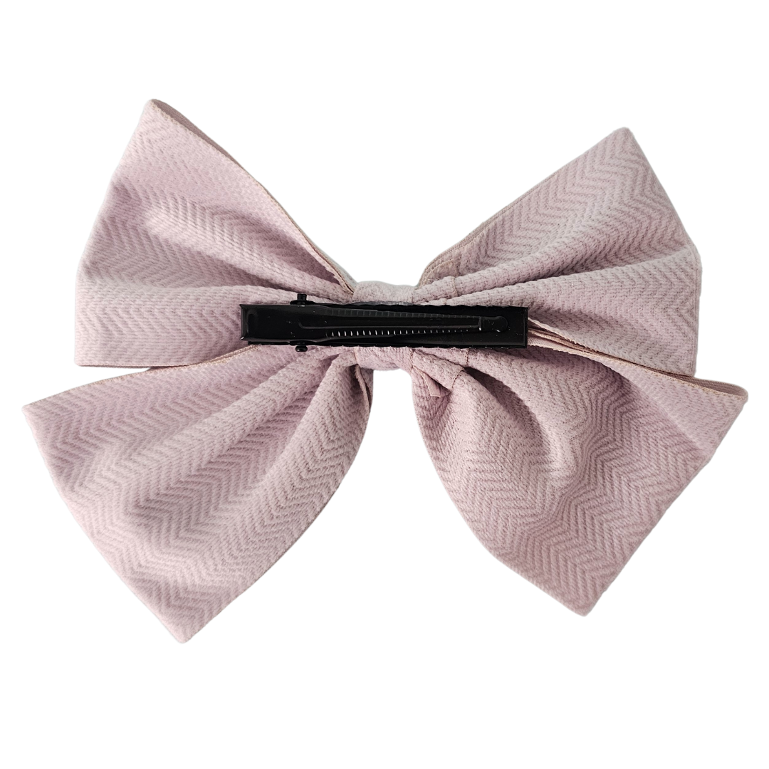 Subtle Chevron Bow Hair Clip | Classic Fabric Hair Accessory